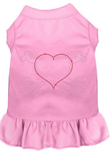 Pet Dress Rhinestone,  Heart & Crossbones
