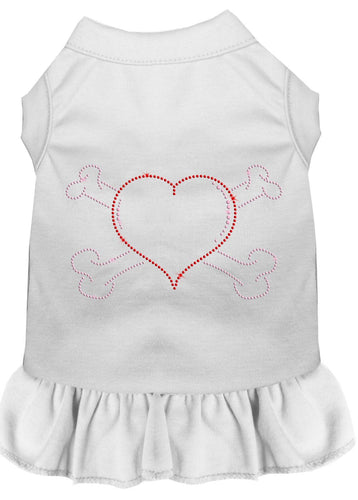 Pet Dress Rhinestone,  Heart & Crossbones