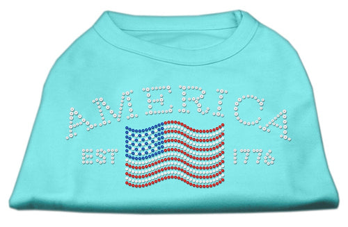 Pet Dog & Cat Shirt Rhinestone, Classic American