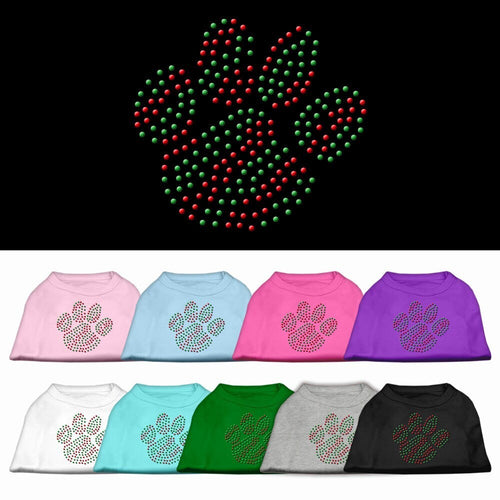 Christmas Pet Dog & Cat Shirt Rhinestone, Holiday Paw