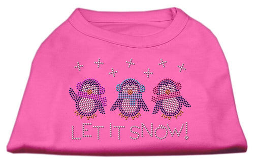Christmas Pet Dog & Cat Shirt Rhinestone, Let It Snow Penguins