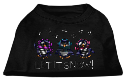 Christmas Pet Dog & Cat Shirt Rhinestone, Let It Snow Penguins