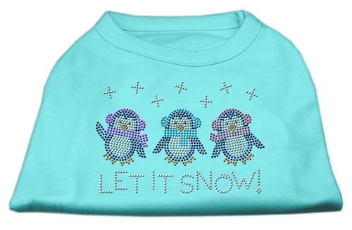 Christmas Pet Dog & Cat Shirt Rhinestone, Let It Snow Penguins