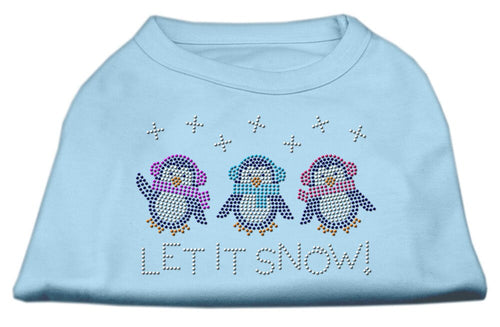 Christmas Pet Dog & Cat Shirt Rhinestone, Let It Snow Penguins