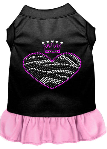 Pet Dress Rhinestone, Zebra Heart