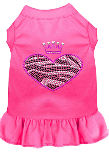 Pet Dress Rhinestone, Zebra Heart