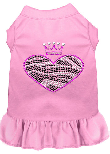 Pet Dress Rhinestone, Zebra Heart