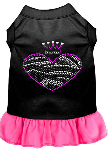 Pet Dress Rhinestone, Zebra Heart
