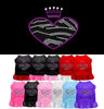 Pet Dress Rhinestone, Zebra Heart