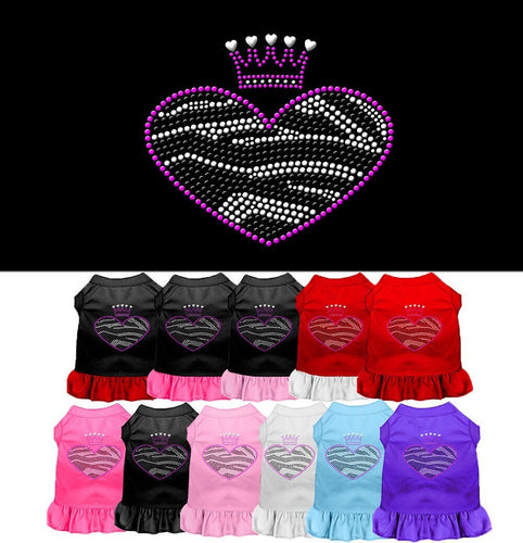 Pet Dress Rhinestone, Zebra Heart