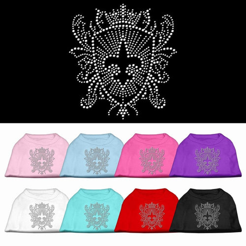 Pet Dog & Cat Shirt Rhinestone, Fleur De Lis Shield