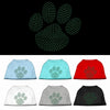 Pet Shirt Rhinestone, Green Paw