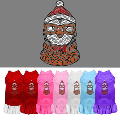 Christmas Pet Dress Rhinestone, Hipster Penguin