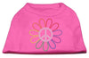 Pet Shirt Rhinestone, Rainbow Flower Peace Sign
