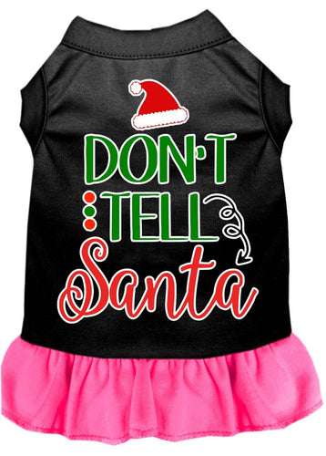 Christmas Pet Dress Screen Printed, Don't Tell Santa