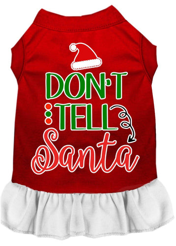 Christmas Pet Dress Screen Printed, Don't Tell Santa