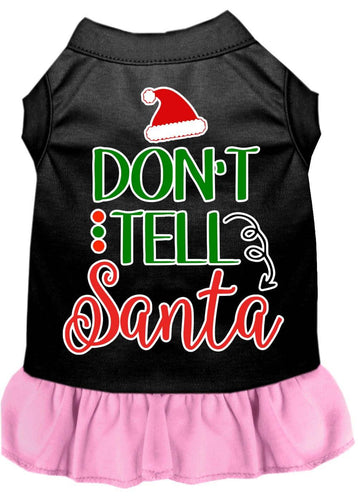 Christmas Pet Dress Screen Printed, Don't Tell Santa