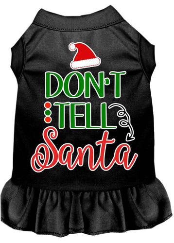 Christmas Pet Dress Screen Printed, Don't Tell Santa