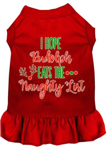 Christmas Pet Dress Screen Printed, I Hope Rudolph Eats The Naughty List