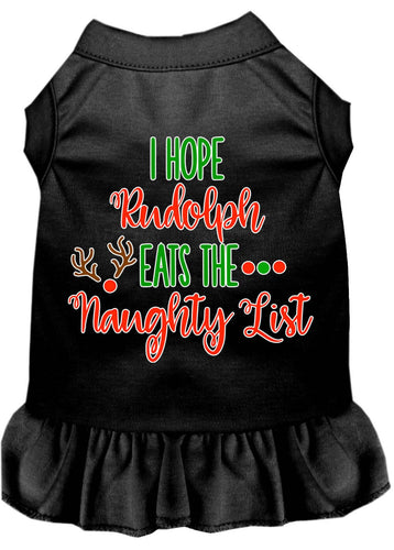 Christmas Pet Dress Screen Printed, I Hope Rudolph Eats The Naughty List