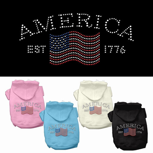 Pet Hoodie Rhinestone, Classic American