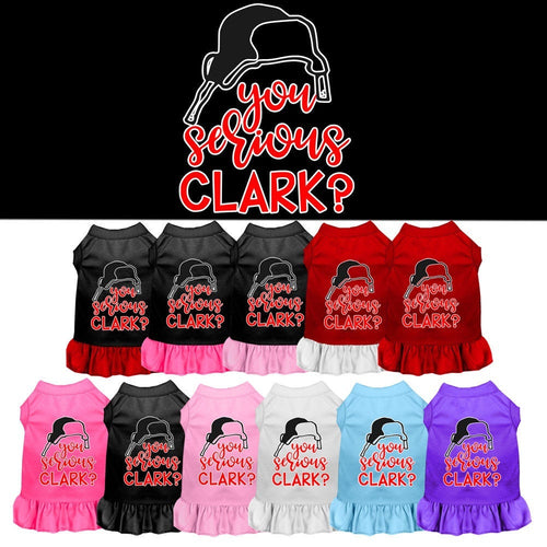 Christmas Pet Dress Screen Printed, You Serious Clark?