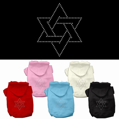 Hanukkah Pet Hoodie Rhinestone, Star Of David