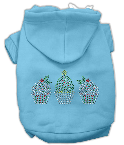 Christmas Pet Hoodie Rhinestone, Christmas Cupcake Trio