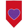 Pet and Dog Bandana Screen Printed, Purple Swiss Dot Heart