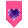 Pet and Dog Bandana Screen Printed, Purple Swiss Dot Heart