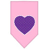 Pet and Dog Bandana Screen Printed, Purple Swiss Dot Heart