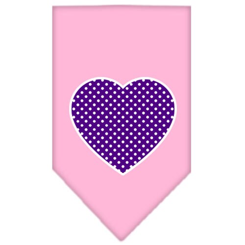 Pet and Dog Bandana Screen Printed, Purple Swiss Dot Heart