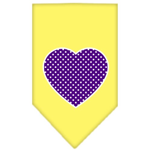 Pet and Dog Bandana Screen Printed, Purple Swiss Dot Heart