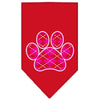 Pet and Dog Bandana Screen Printed,  Pink Argyle Paw