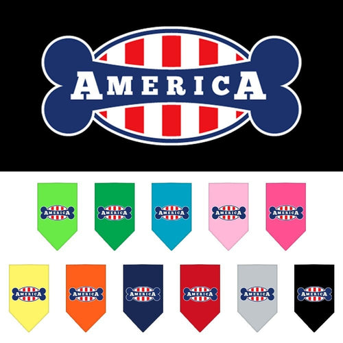 Pet and Dog Bandana Screen Printed, Bonely In America