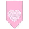 Pet and Dog Bandana Screen Printed, Chevron Heart