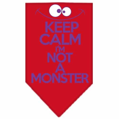Pet and Dog Bandana Screen Printed, Keep Calm, I'm Not A Monster