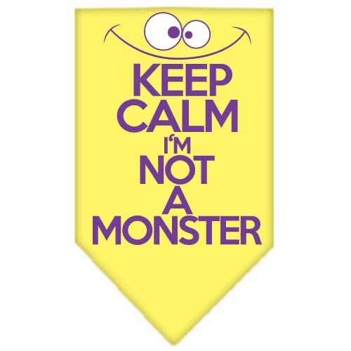 Pet and Dog Bandana Screen Printed, Keep Calm, I'm Not A Monster