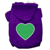Pet Hoodie Green Swiss Dots Heart