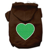Pet Hoodie Green Swiss Dots Heart