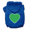 Pet Hoodie Green Swiss Dots Heart