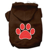 Pet Hoodie Red Swiss Dots Paw