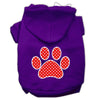 Pet Hoodie Red Swiss Dots Paw