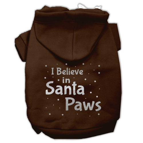 Christmas Pet Hoodie Screen Printed, I Believe In Santa Paws
