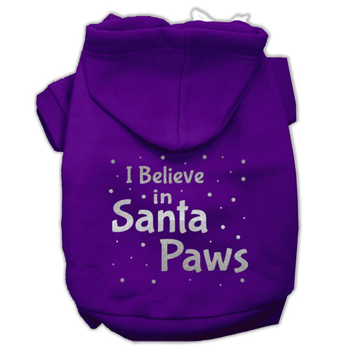 Christmas Pet Hoodie Screen Printed, I Believe In Santa Paws