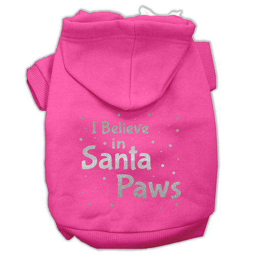 Christmas Pet Hoodie Screen Printed, I Believe In Santa Paws
