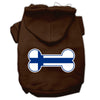 Pet, Dog & Cat Hoodie Screen Printed, Bone Shaped Finland Flag