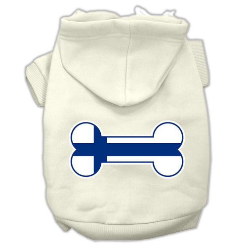 Pet, Dog & Cat Hoodie Screen Printed, Bone Shaped Finland Flag