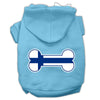Pet, Dog & Cat Hoodie Screen Printed, Bone Shaped Finland Flag