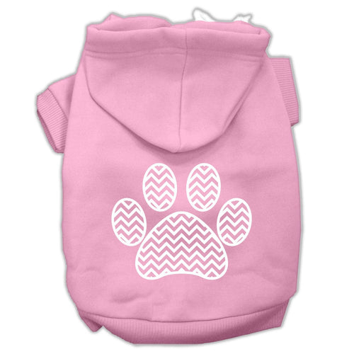 Pet Hoodie Chevron Paw Print